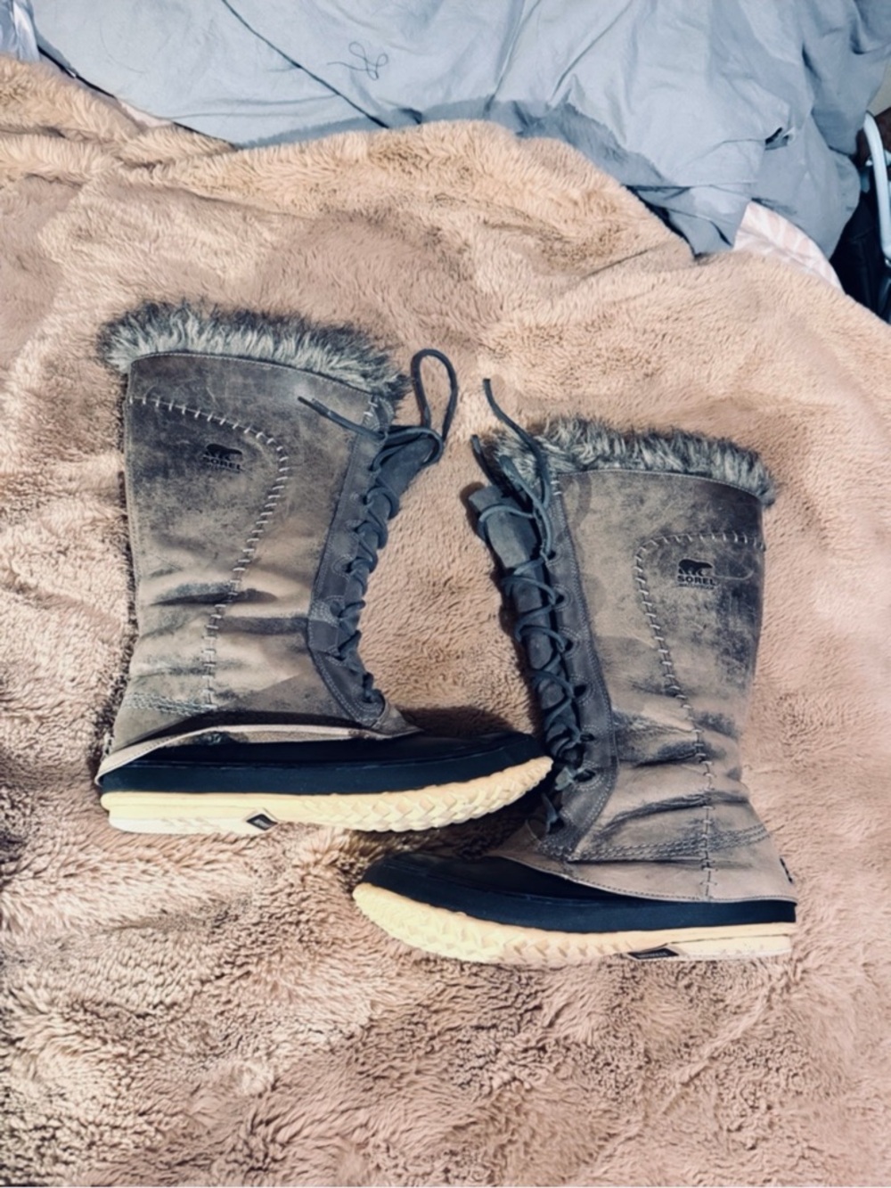 Cate the great Sorel Women's Gray Lace-Up Winter Boots